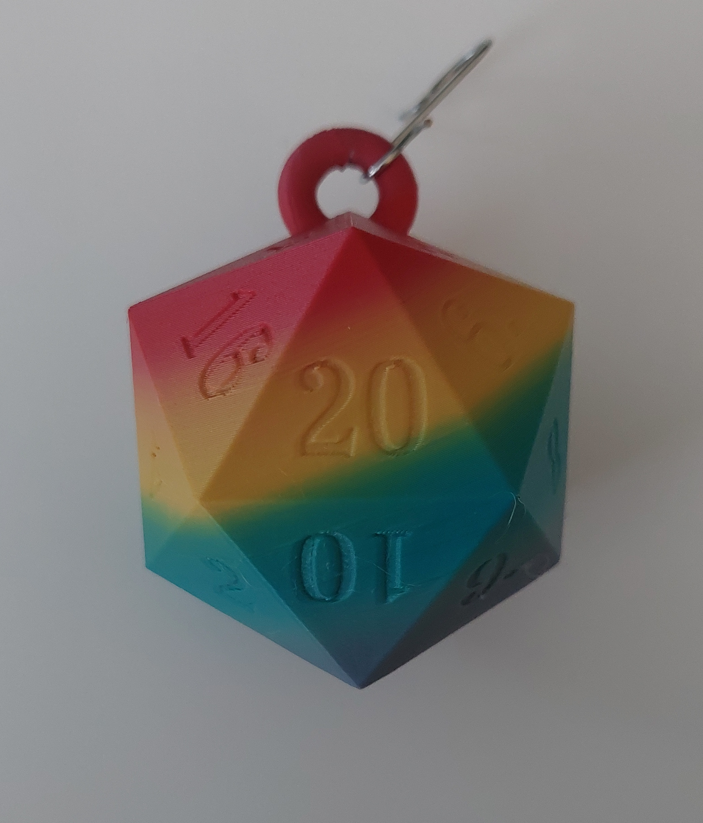 2" Rainbow D20 Ornament