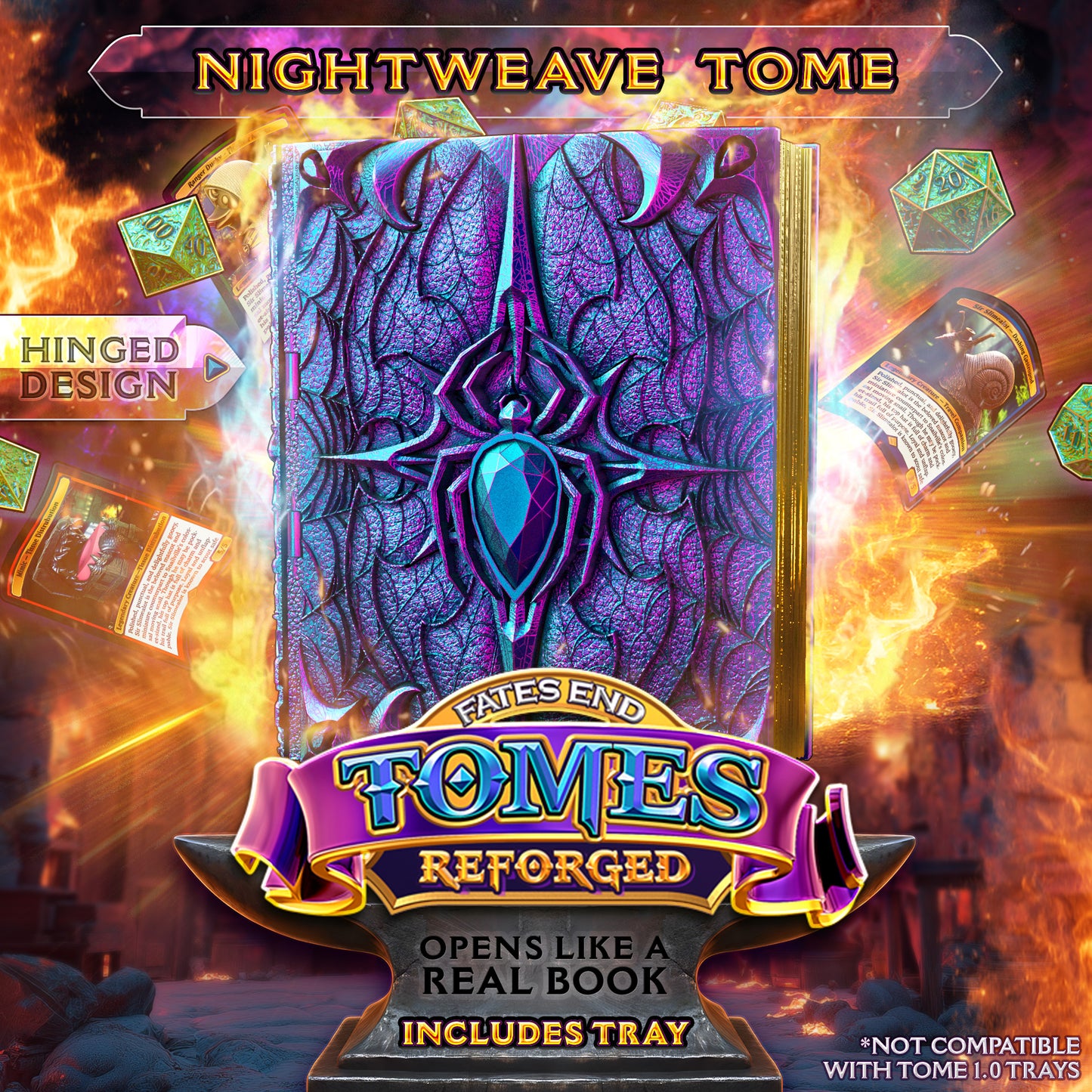 Lolth inspired Spider Queen Reforged Storage Tome