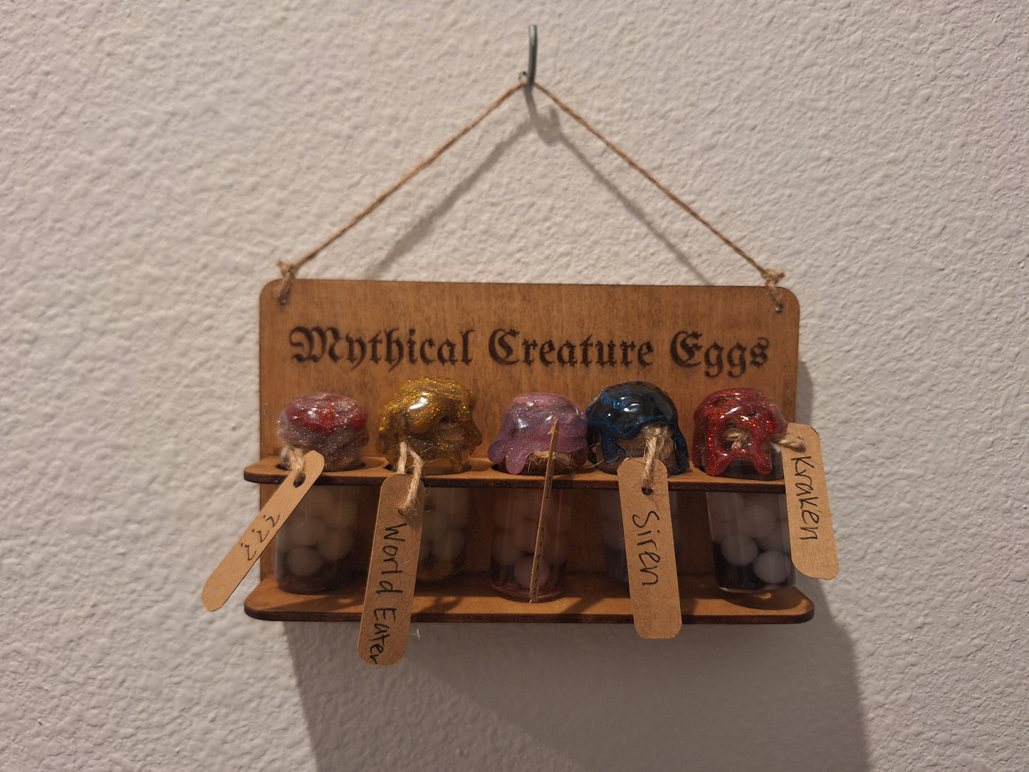 Mystical Creature Eggs Vials with Display