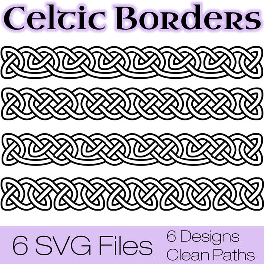 Celtic Borders Knotwork SVG Vector Files - Collection 1 for personal and commercial use