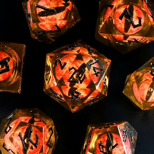 Flaming Eye Liquid Core Dice Set