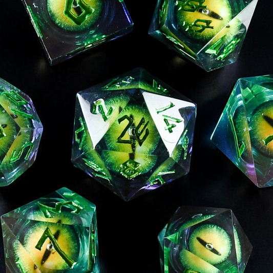 Jurassic Green Liquid Core Dice Set