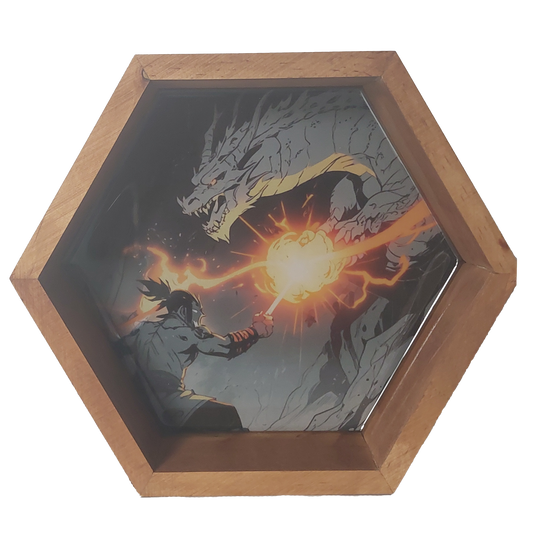 Monk v Dragon Fantasy Art Dice Tray