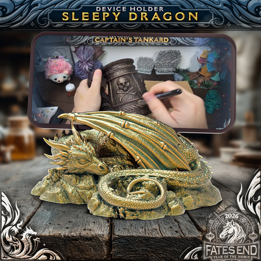 Sleepy Dragon Phone Holder by Fate's End