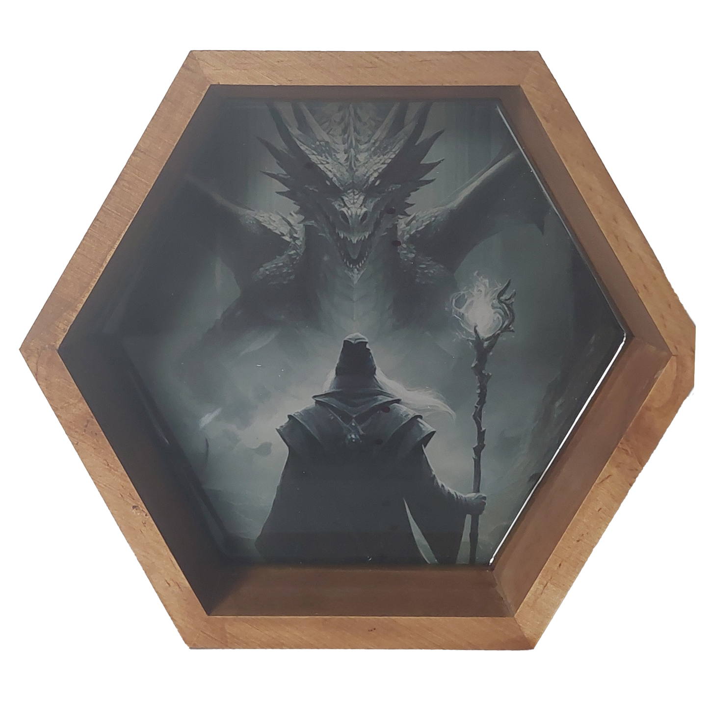 Sorcerer Faceoff Fantasy Art Dice Tray