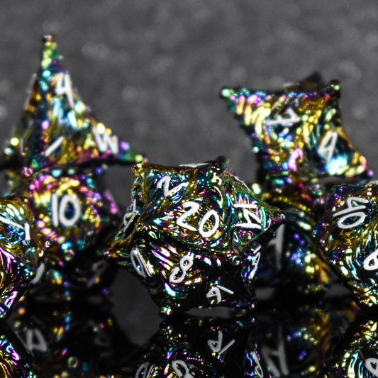 Vortex Warp Metal Dice Set - Iridescent