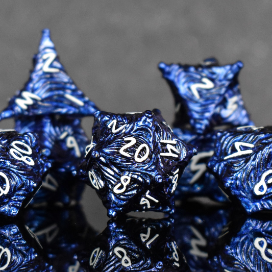 Vortex Warp Metal Dice Set - Pearlescent Blue