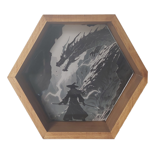 Wizard Dragon Faceoff Fantasy Art Dice Tray