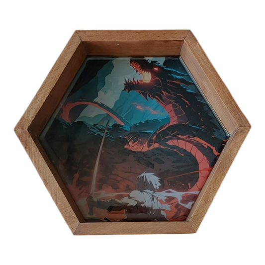 Fighter Faceoff Fantasy Art Dice Tray