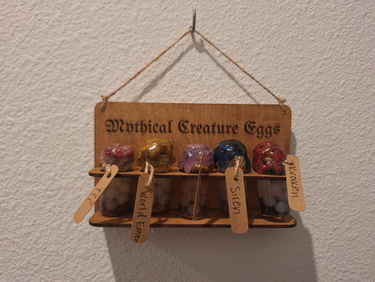 Mystical Creature Eggs Vials with Display